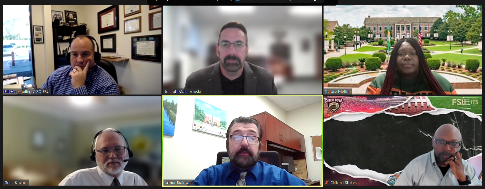 screenshot from Zoom webinar from the Cybersecurity Month