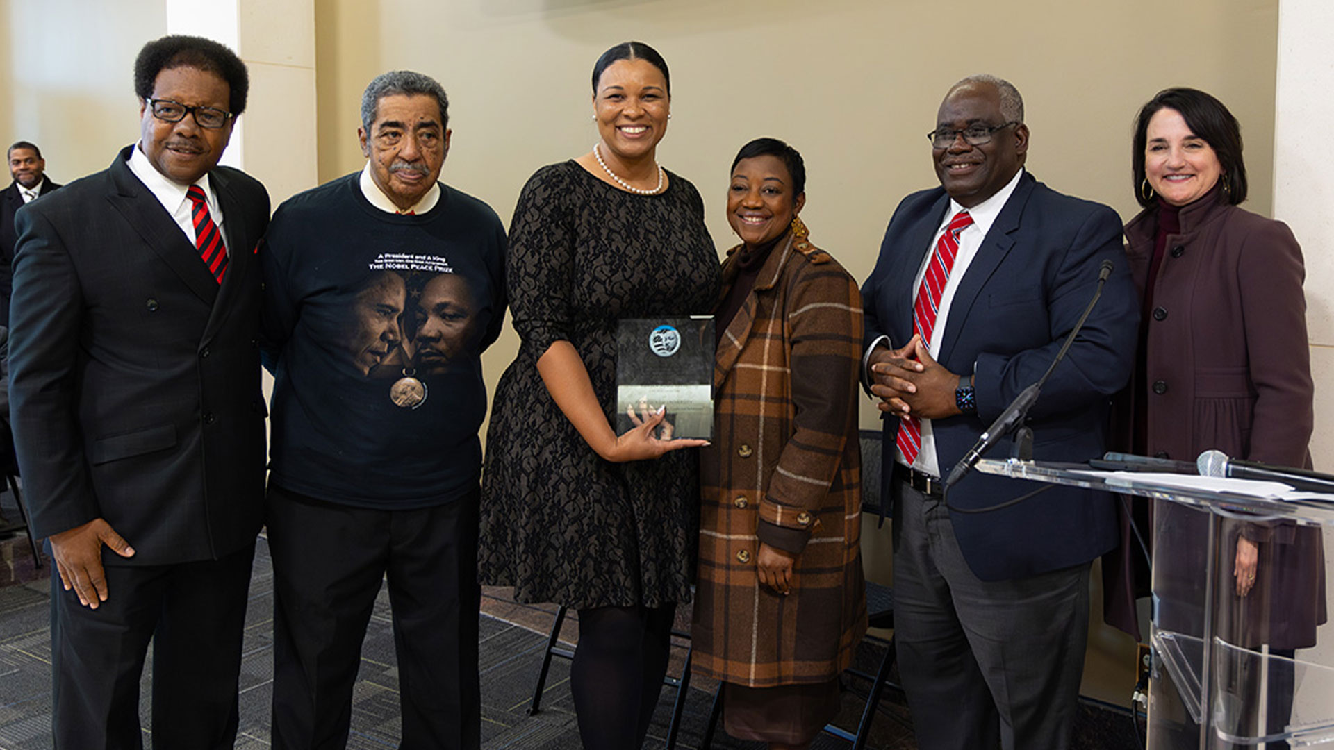 VP/AD Tiffani-Dawn Sykes accepts award at Leon County MLK Jr. Celebration.(Photo:Leon County Government)