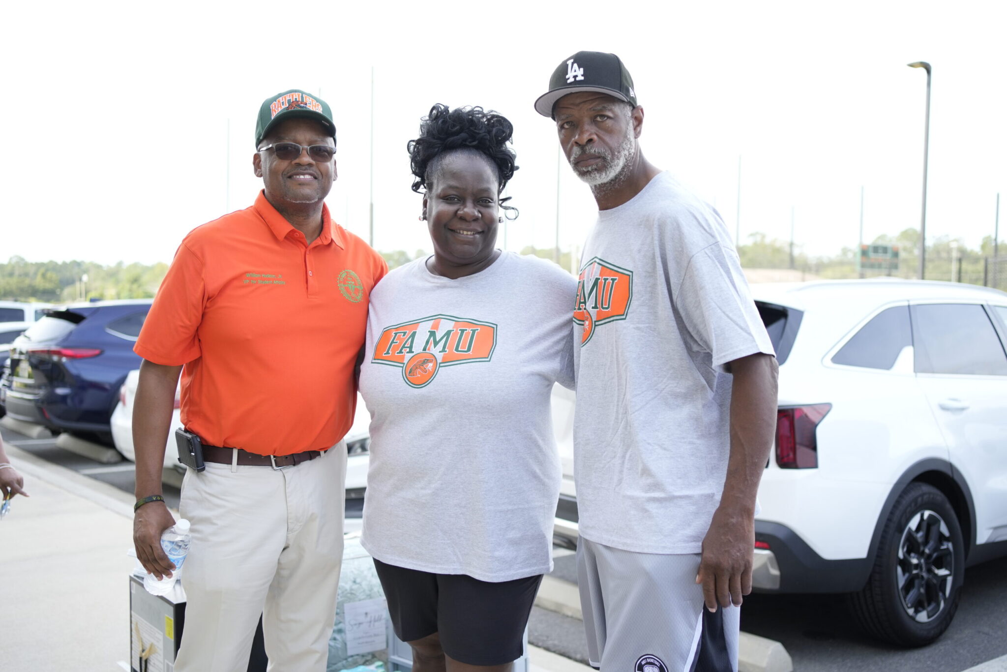 VP for Student Affairs William E. Hudson, Jr., welcomes parents during moving in days. 