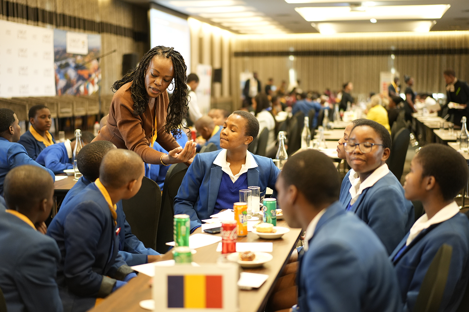 Why Hack facilitator Leslie Nwoke interacts with high school students at Nexus Summit.(Photos Credit: Ernest Nelfrard)