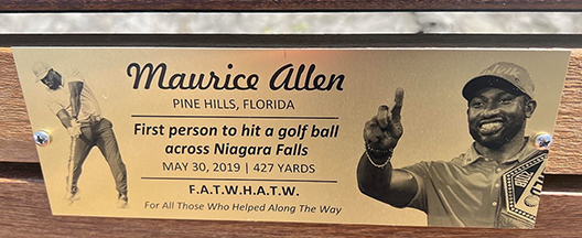 Maurice Allen Pine Hills Florida - First Person to hit a golf ball across Niagra Falls