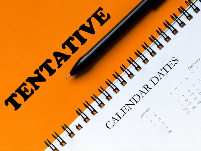 Academic Calendars Tentative Dates