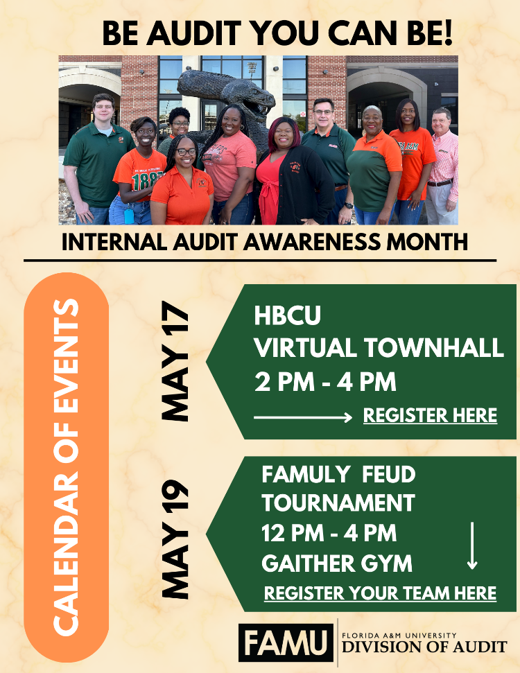 May 17 2023: HBCU VIRTUAL TOWNHALL 2 PM - 4 PM May 19 2023: FAMULY FEUD TOURNAMENT 12 PM - 4 PM GAITHER GYM