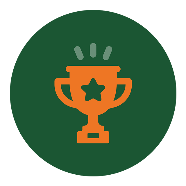 Icon of a shining trophy indicating a win or a reward