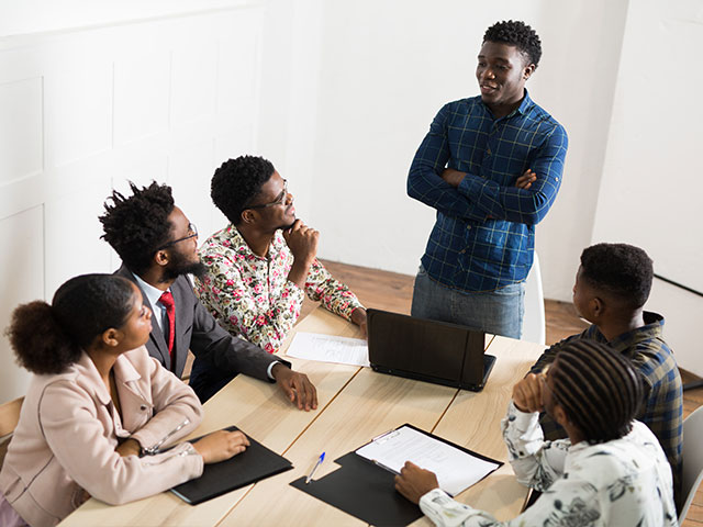 Students in meeting