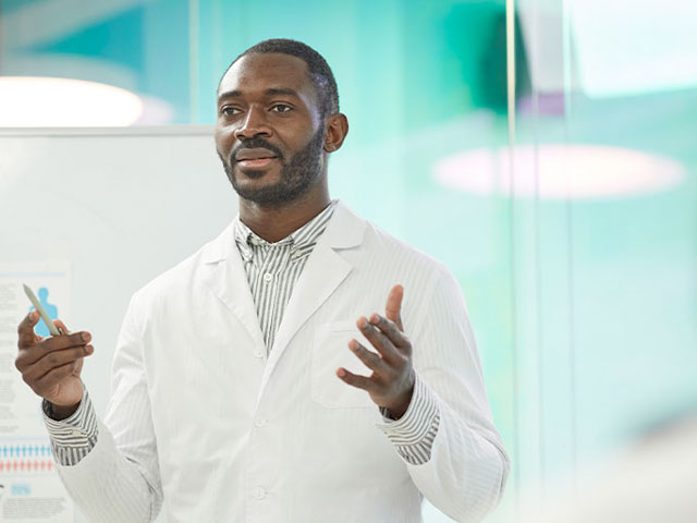 Professor in STEM lab