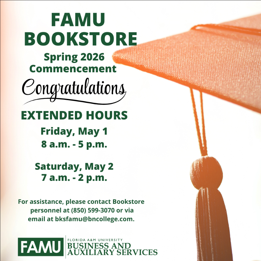 famu bookstore extended hours for commencement