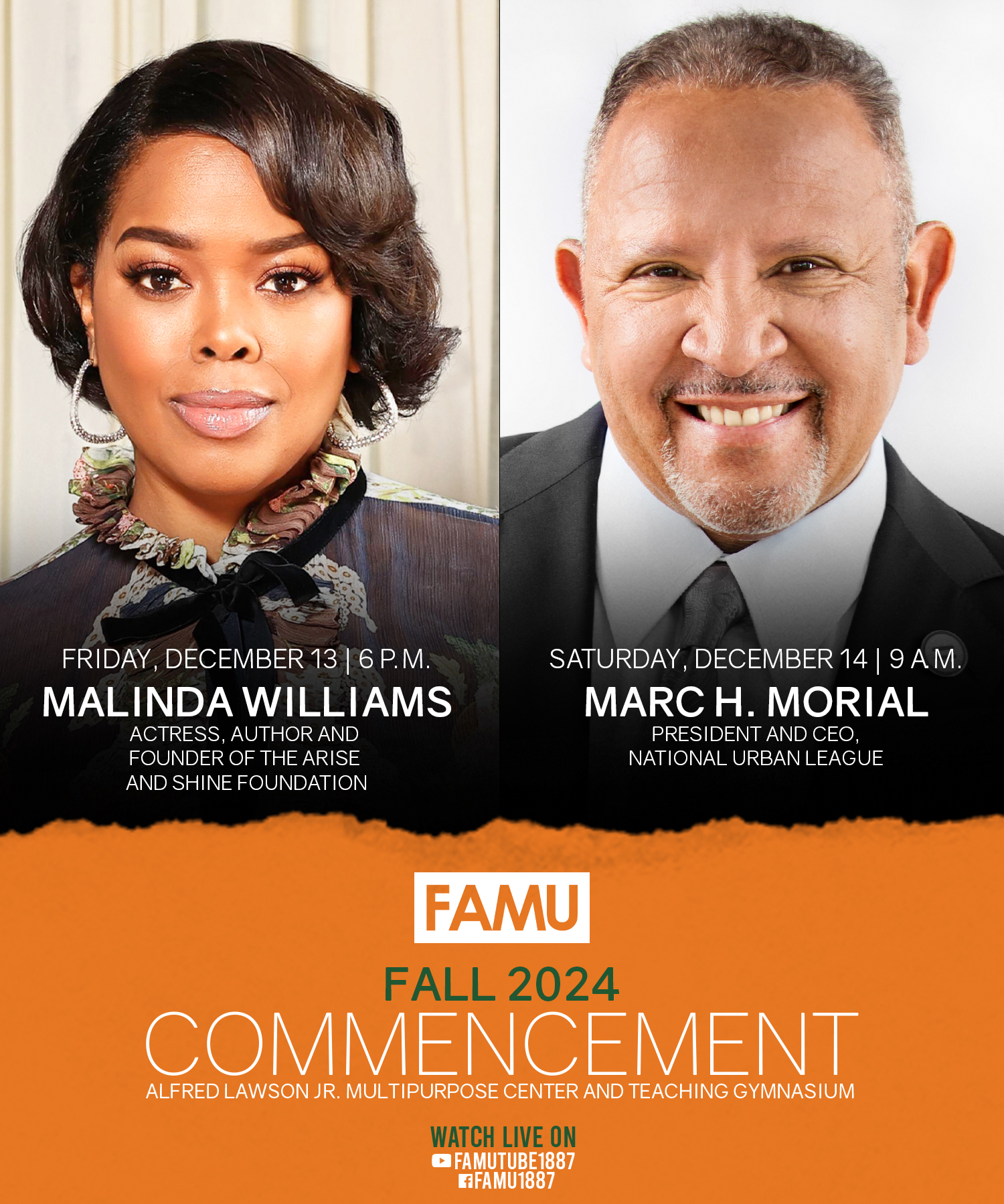 Fall 2024 Commencement Speakers Graphic