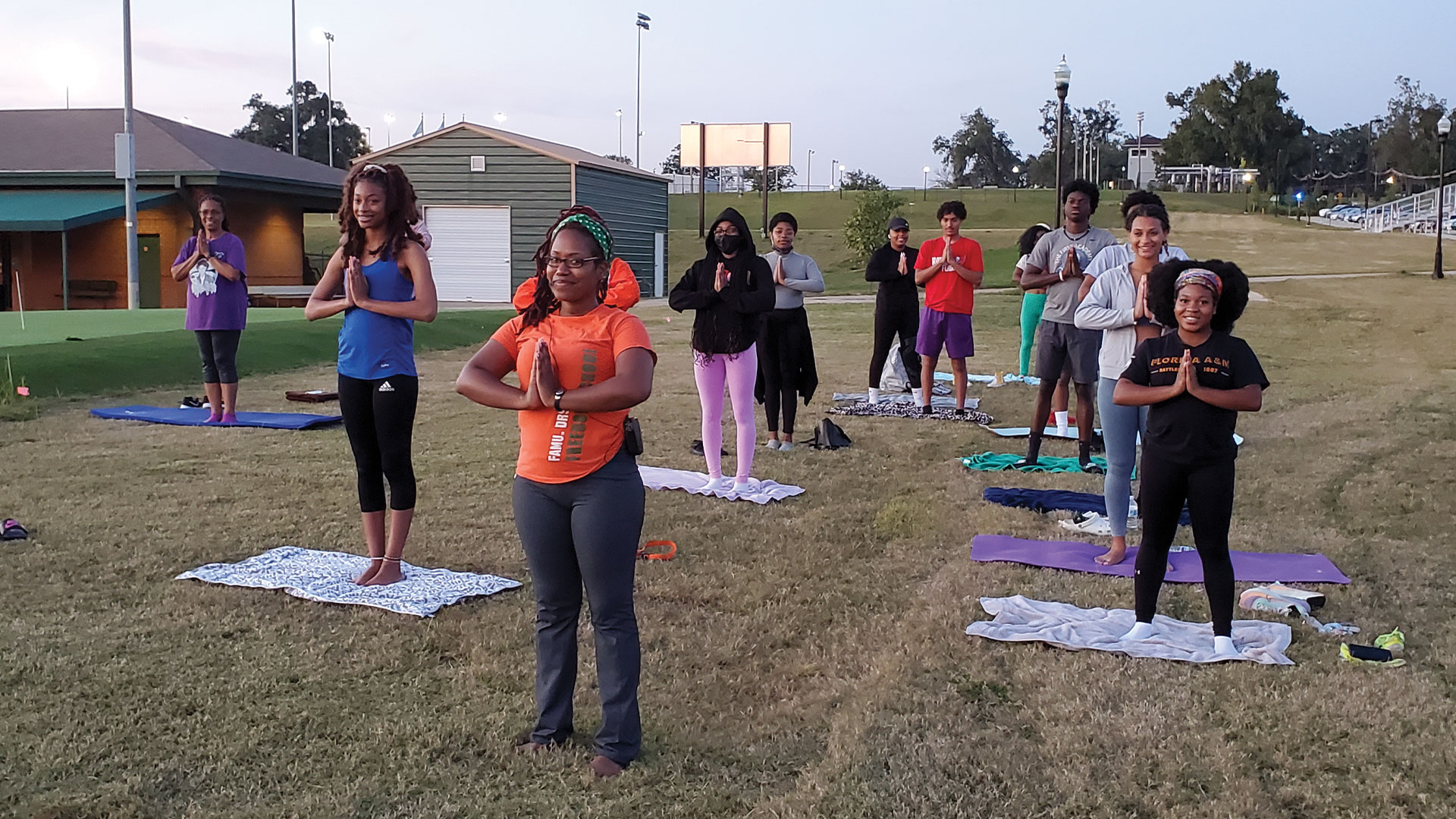 SBI LLC students practice Yoga with TempleFit Yoga Studio